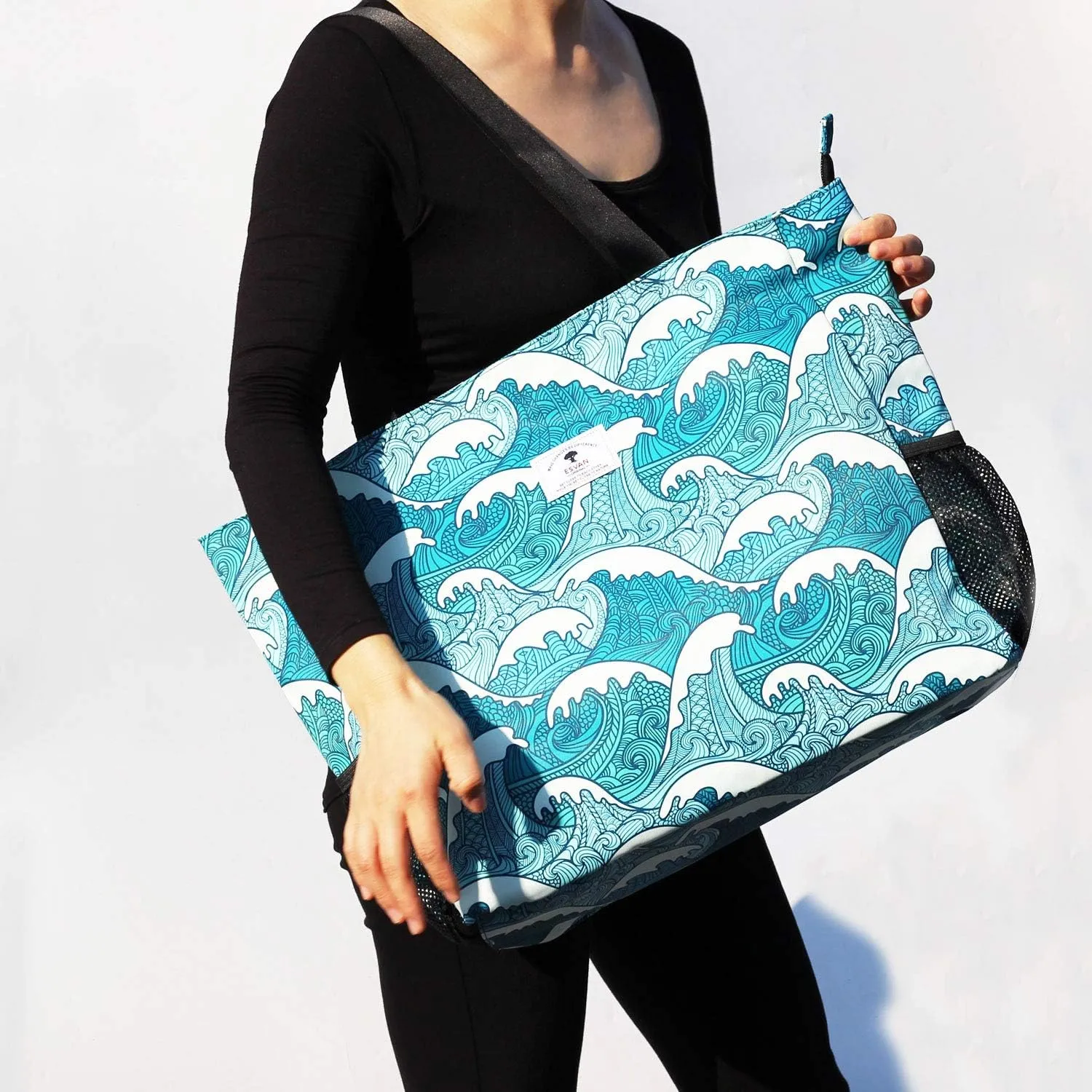 ESVAN LARGE BEACH BAG Water Resistant Lightweight 20 inch Women Oversize Tote Bag for Gym Beach Travel Pool Yoga Nurse
