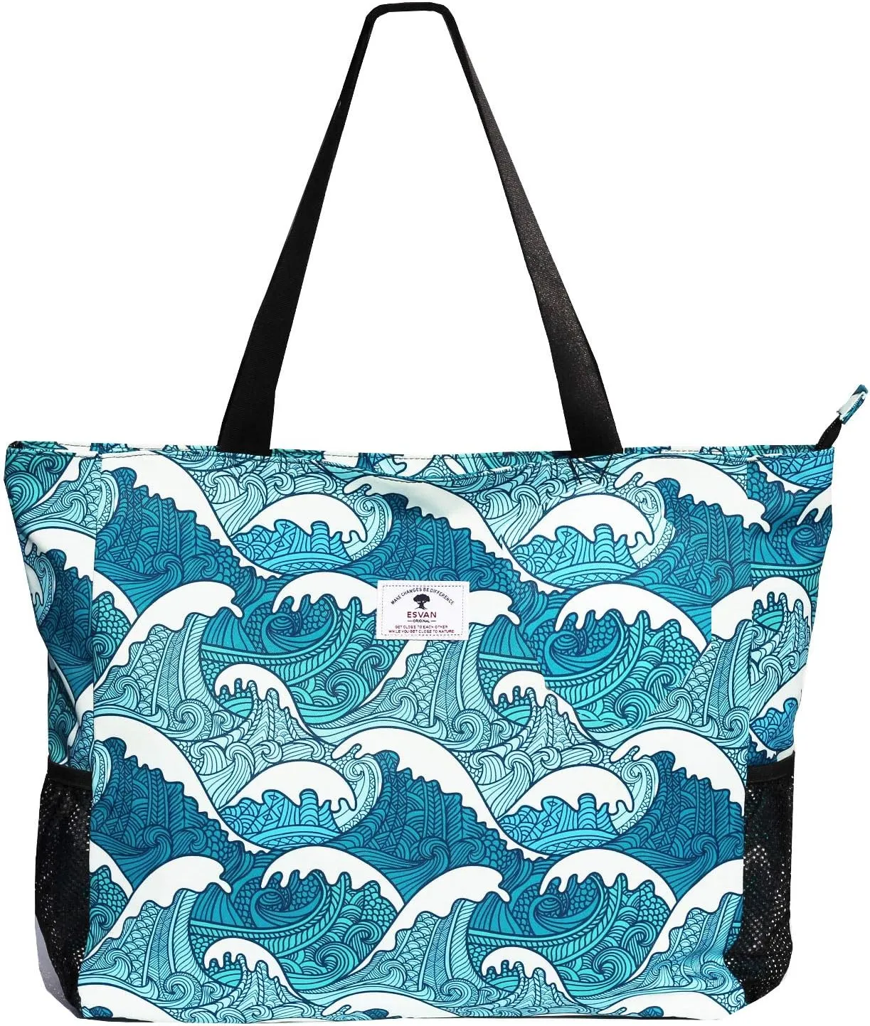 ESVAN LARGE BEACH BAG Water Resistant Lightweight 20 inch Women Oversize Tote Bag for Gym Beach Travel Pool Yoga Nurse