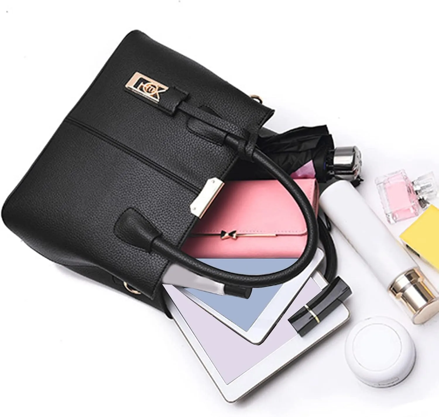 Fashion Handbag Simple Bag Large Capacity One Shoulder Women Bag Vertical Handbag Shoulder Bag for (Black, One Size)