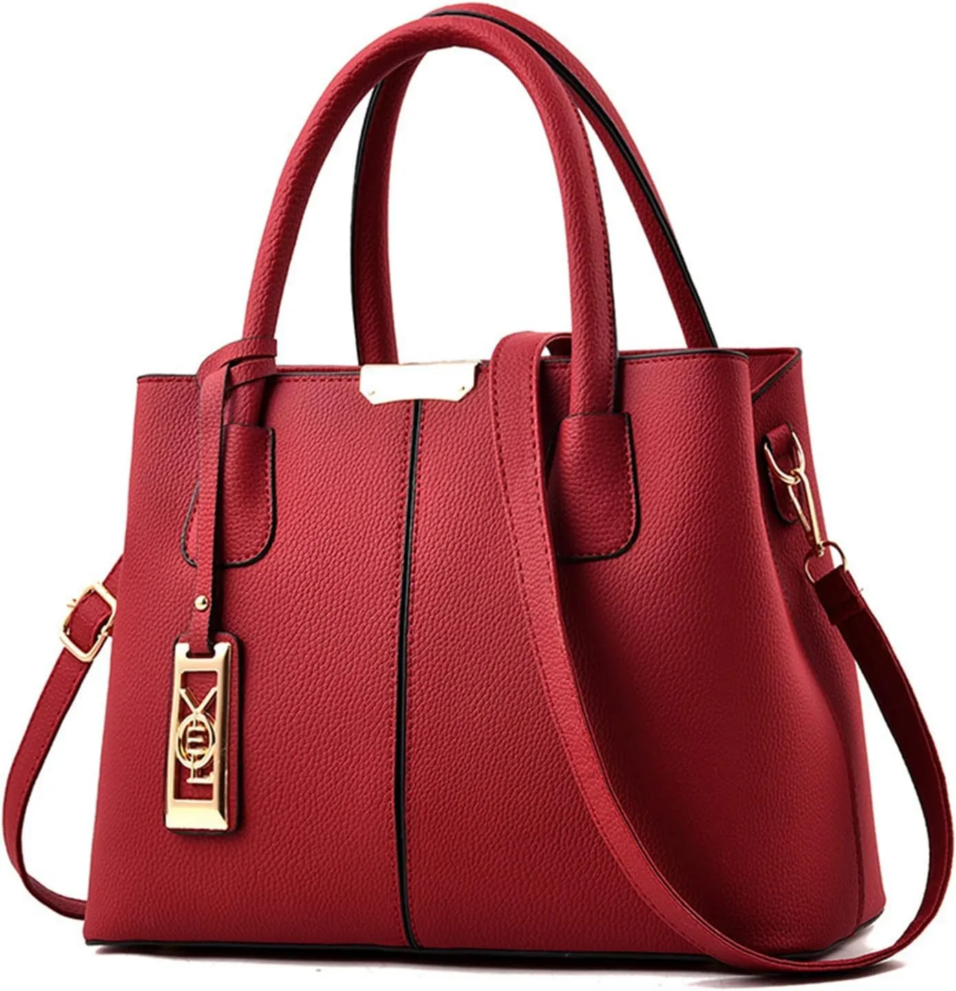 Fashion Handbag Simple Bag Large Capacity One Shoulder Women Bag Vertical Handbag Shoulder Bag for Women (Red, One Size)