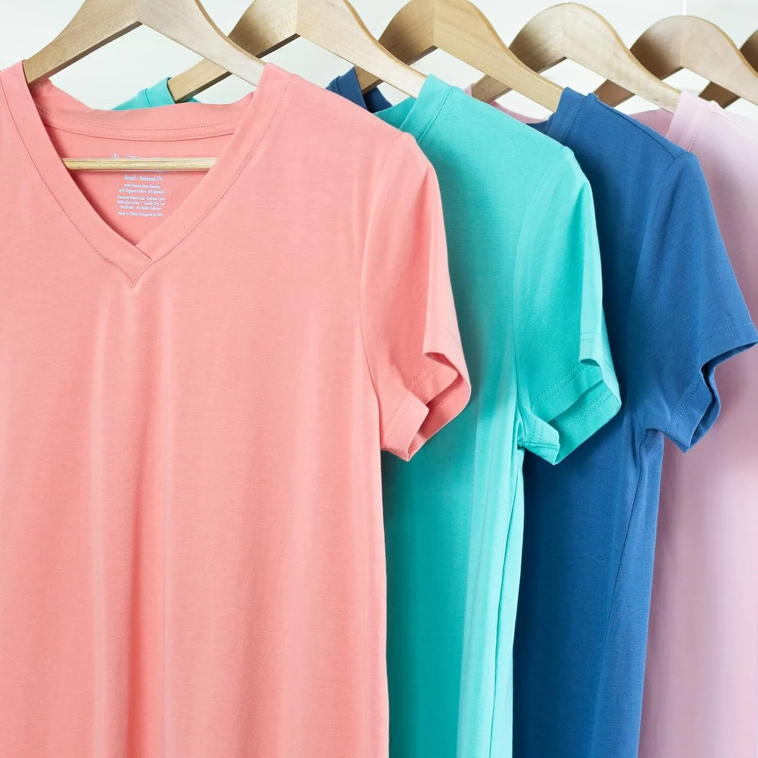 Fishers Finery Women's Ecofabric Short Sleeve V-Neck Tee; Relaxed Fit
