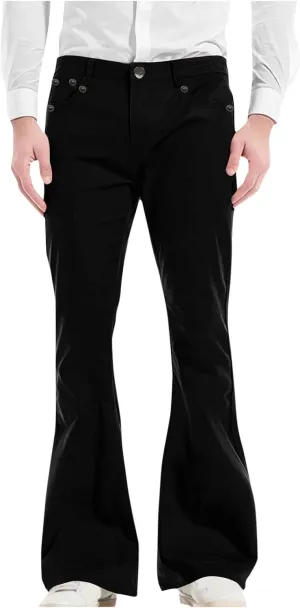 Flare Pants for Men Relaxed Fit Durable Comfortable Classic Stylish Dailywear Casual Travel Versatile Elegant