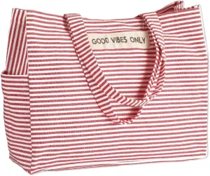 Folkulture Beach Bag For Women | 17 x 14 Inch - 100% Cotton Beach Tote Bag With Zipper Pocket Inside, Large Woven Pool Bag