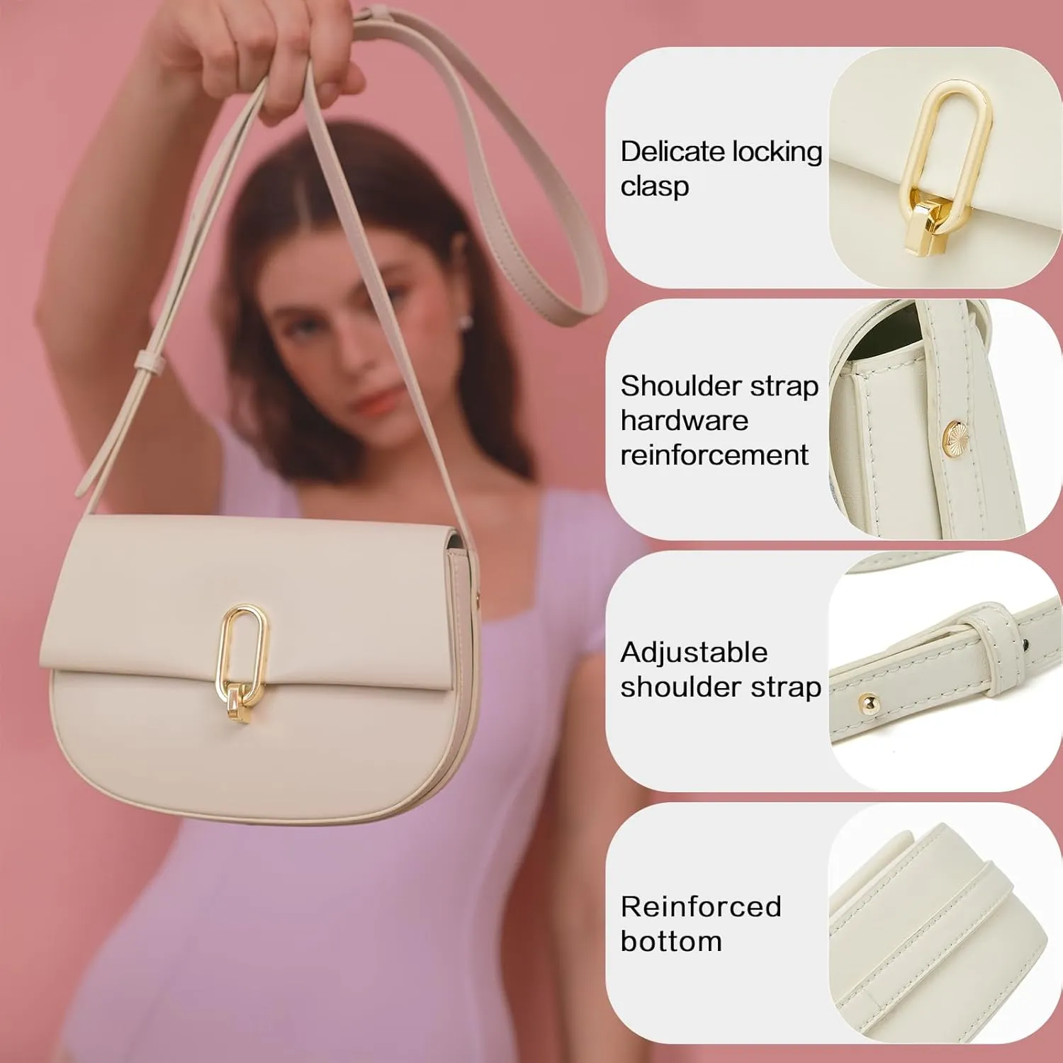 FOXLOVER Cell Phone Crossbody Bags for Women Twist Closure Flap Small Mini Size Vertical Wallet Purse