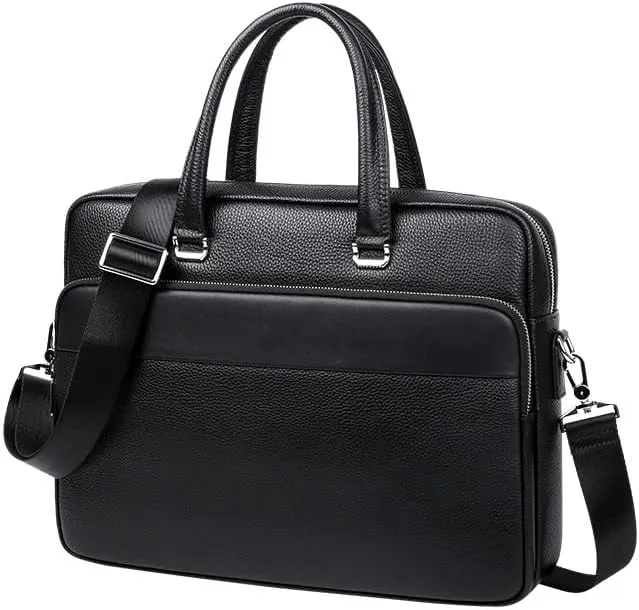 French Men's Business Handbags Genuine Leather Briefcases ffor Commuting Travel Business