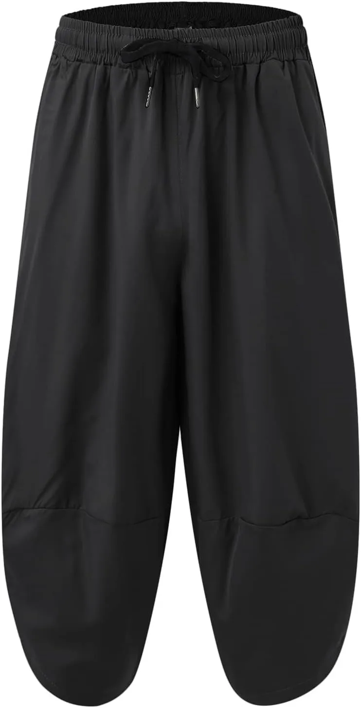 FZVYD Casual Pants Mens Casual Elastic Drawstring Cargo Pants Lightweight Relaxed Fit Cotton Workout Sweatpants 2023