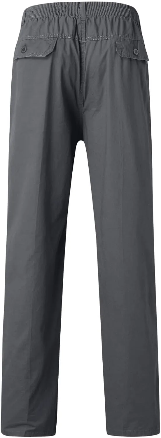 FZVYD Men's Pants Men's Relaxed Fit Causal Work Streetwear Baggy Joggers Drawstring Sweatpants with Pockets 2023