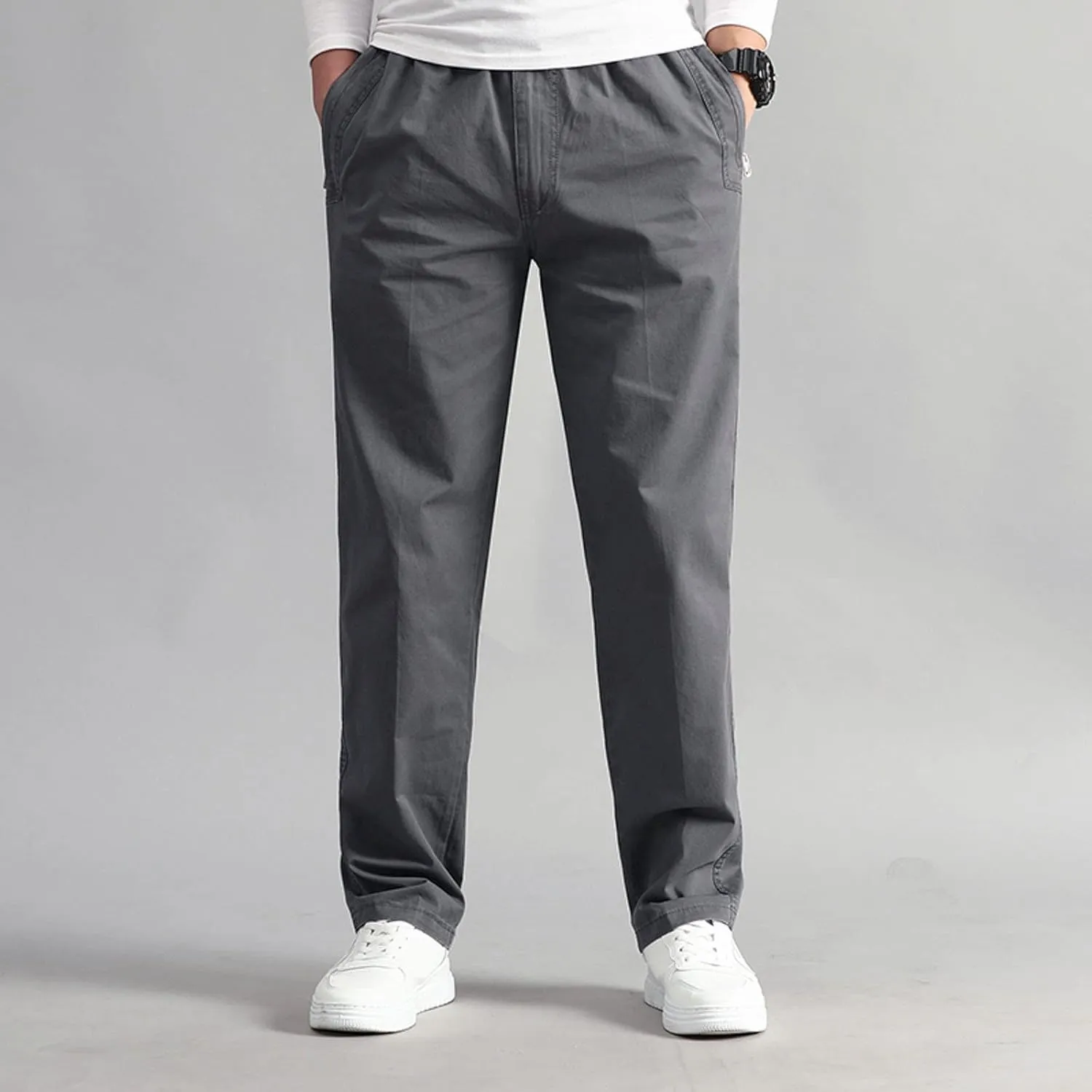 FZVYD Men's Pants Men's Relaxed Fit Causal Work Streetwear Baggy Joggers Drawstring Sweatpants with Pockets 2023