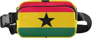 Ghana Flag Waterproof Fanny Pack for Women Large Hip Belt Bag Bright Color Crossbody Waist Purse