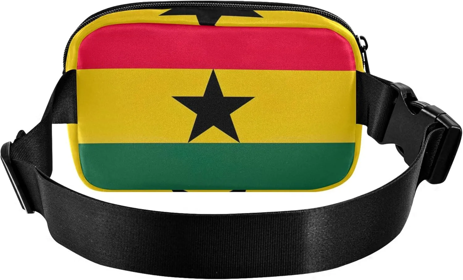 Ghana Flag Waterproof Fanny Pack for Women Large Hip Belt Bag Bright Color Crossbody Waist Purse