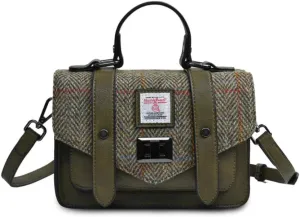 Islander Harris Tweed Mini Satchel, Handbag for Women, Flap and Microfiber Leather