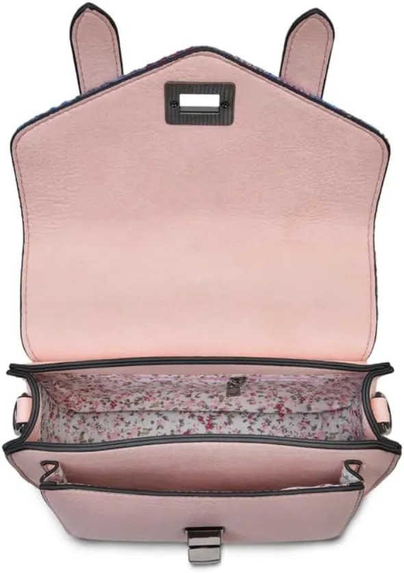 Islander Harris Tweed Mini Satchel, Handbag for Women, Flap and Microfiber Leather