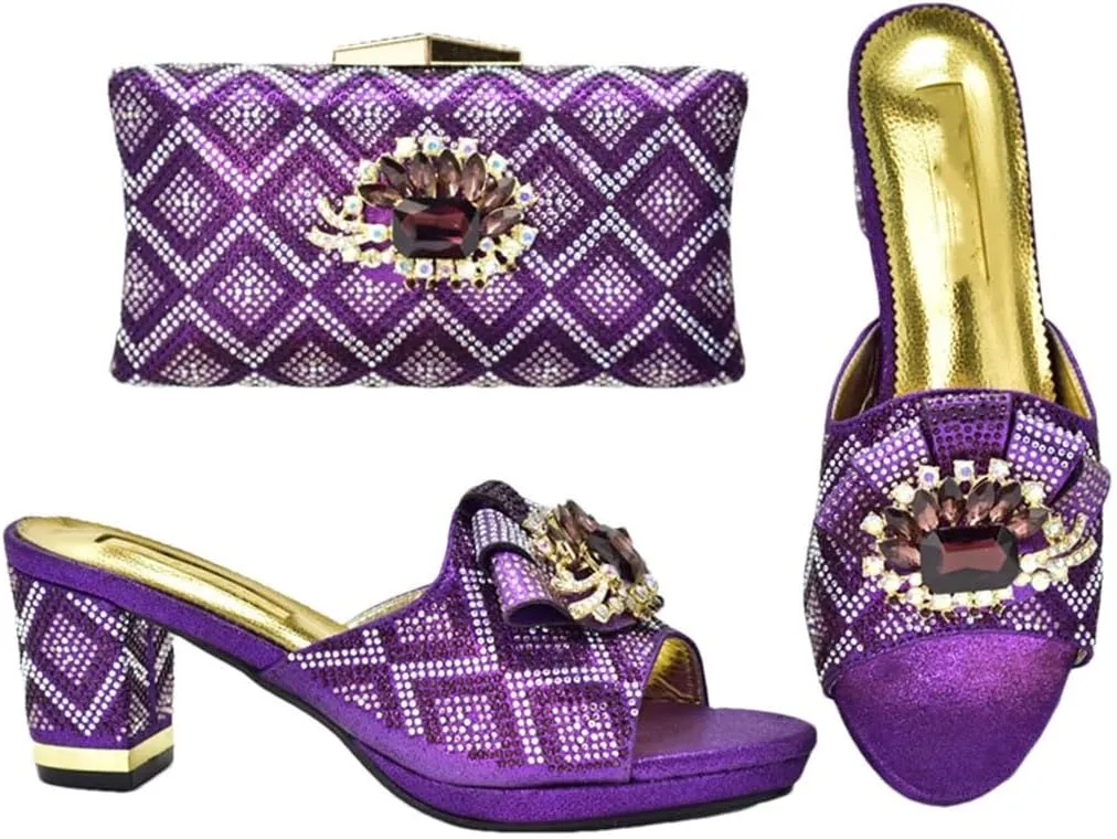 Italian Crafted Diamond Wedding Heels African Bridal Set Rhinestone Banquet Footwear