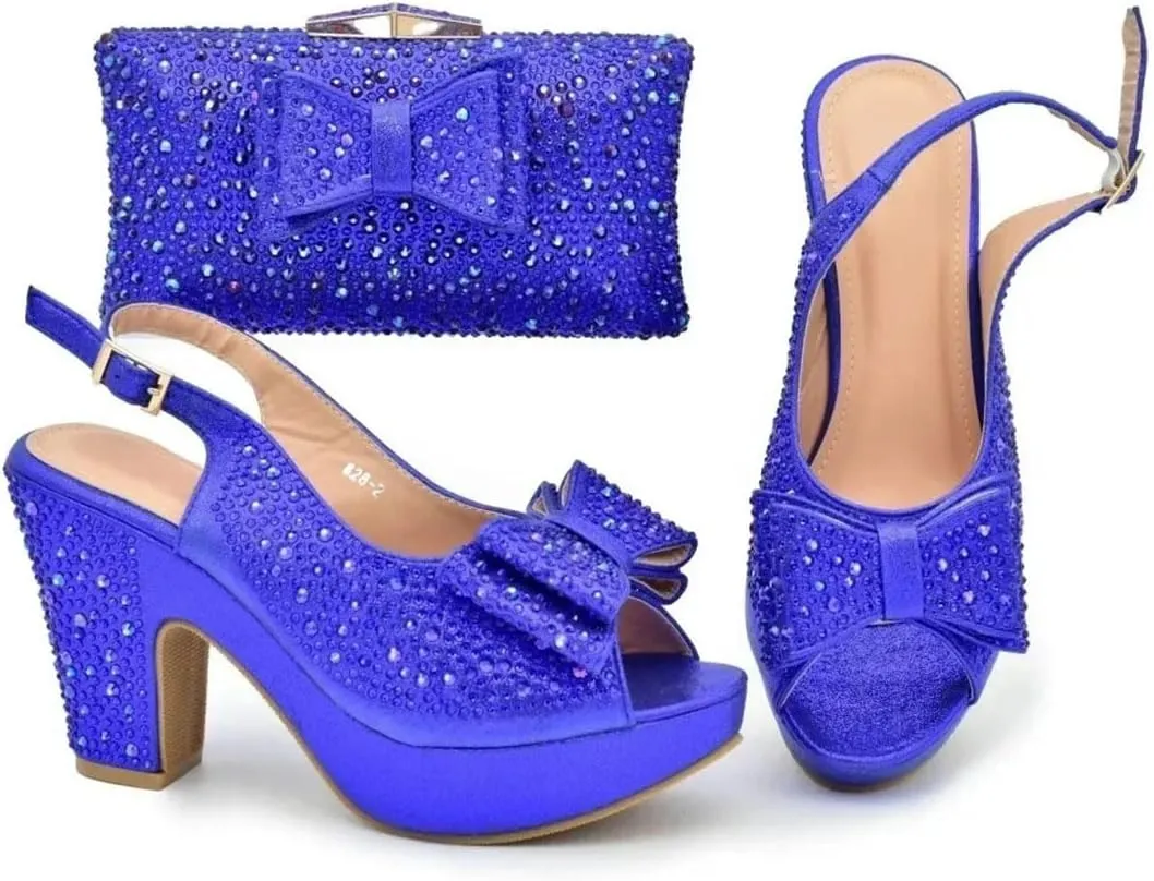 Italian Crafted Diamond Wedding Heels African Bridal Set Rhinestone Banquet Footwear