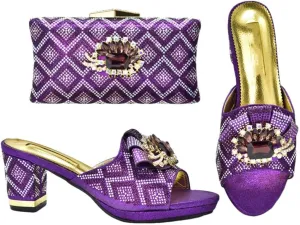 Italian Crafted Diamond Wedding Heels African Bridal Set Rhinestone Banquet Footwear