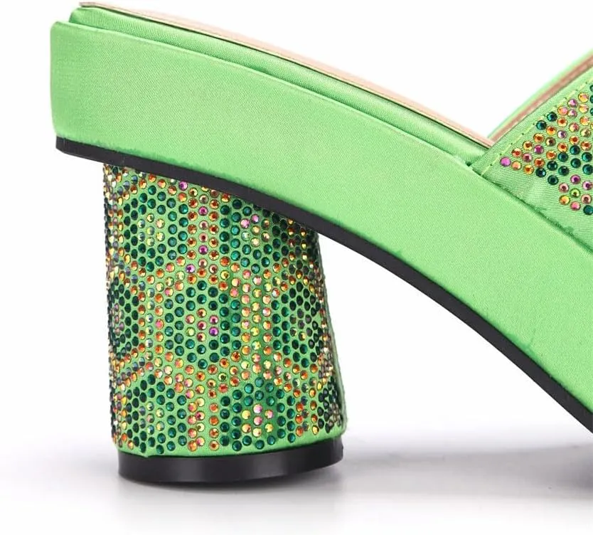 Italian Leather Crafted Bridal Combo African Crystal Heels Nigerian Party Footwear
