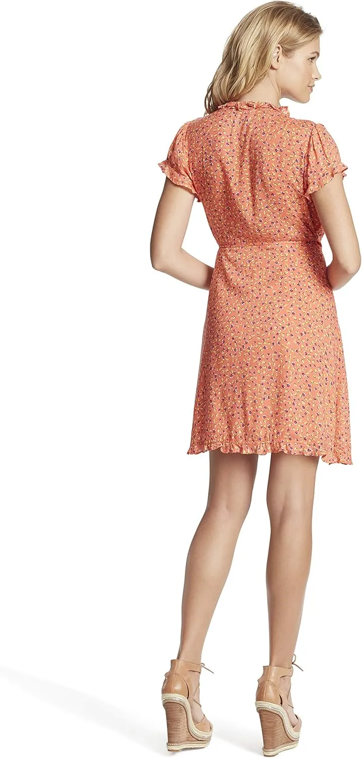 Jessica Simpson Women's Sade Ruffle Trim Wrap Dress