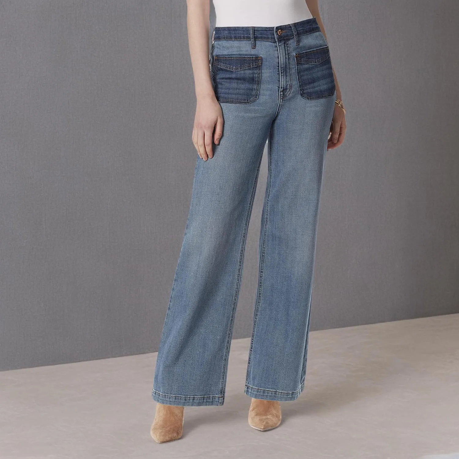 Jessica Simpson Women's Tease High Rise Wide Leg Jean