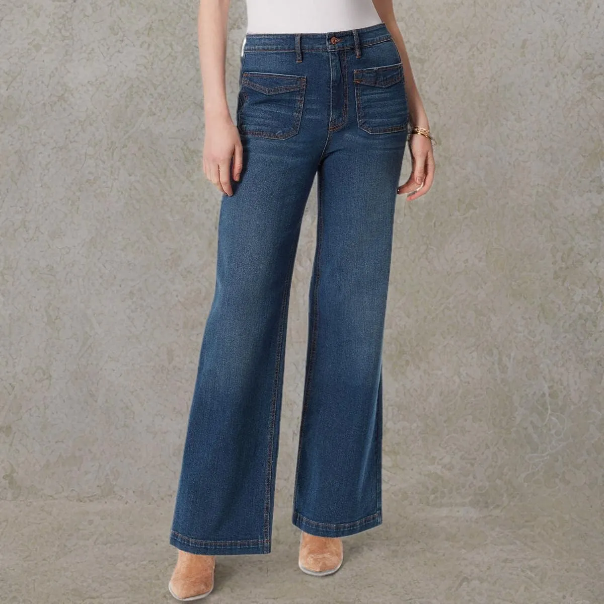 Jessica Simpson Women's Tease High Rise Wide Leg Jean