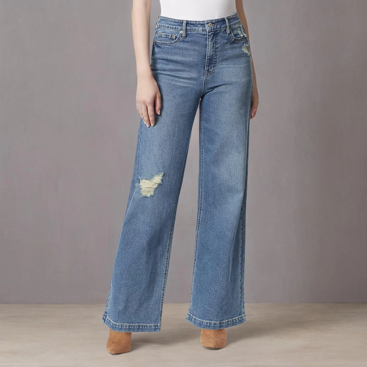 Jessica Simpson Women's Tease High Rise Wide Leg Jean