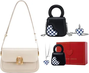 LA-FESTIN Heart Purses Satchel Bags and Leather Shoulder Bag For Women