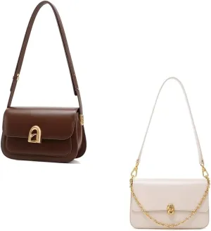 LA FESTIN Leather Shoulder Bag For Women - Adjustable Strap Crossbody Purses, Satchel Bags For Women