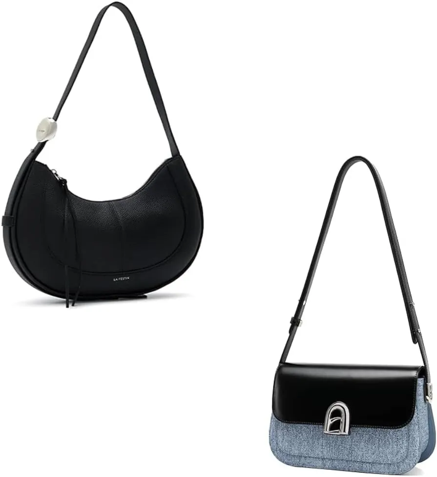 LA FESTIN Leather Shoulder Bag For Women - Adjustable Strap Crossbody Purses, Satchel Bags For Women