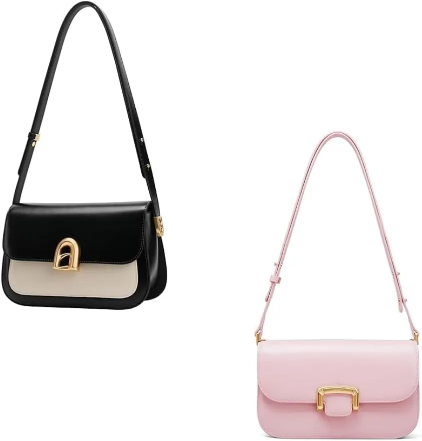 LA FESTIN Leather Shoulder Bag For Women - Adjustable Strap Crossbody Purses, Satchel Bags For Women