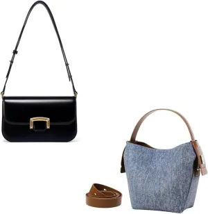 LA FESTIN Leather Shoulder Bag for Women: Crossbody Bag Satchel Handbag Purse with Strap - Trend Chasers