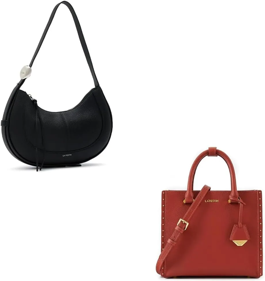 LA FESTIN Leather Shoulder Bag for Womens Crossbody Handbags, Designer Satchel Purses