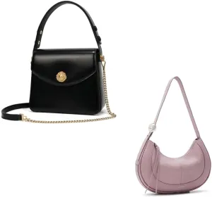 LA FESTIN Leather Shoulder Bags for Women - Adjustable Strap Crossbody Handbags, Designer Satchel Purses