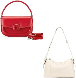 LA FESTIN Leather Small Crossbody Bags For Women with Adjustable Strap - Western Satchel Purses With Buckle Closure