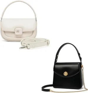LA FESTIN Leather Small Crossbody Bags For Women with Adjustable Strap - Western Satchel Purses With Buckle Closure