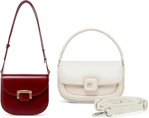 LA FESTIN Leather Small Crossbody Bags For Women with Chain Strap - Trendy Fashion Western Satchel Purses With Buckle Closure