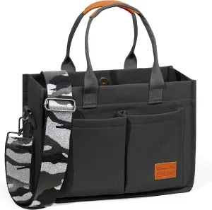 Large Canvas Tote Bag for Women, Crossbody Shoulder Handbags, Work and Everything Bags for College, Travel & Nurse Bag