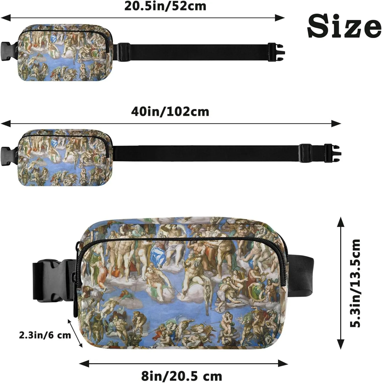 Last Judgment Painting Women Fanny Packs Hip Pouch Belt Bag Waterproof Colorful Crossbody Waist Pack