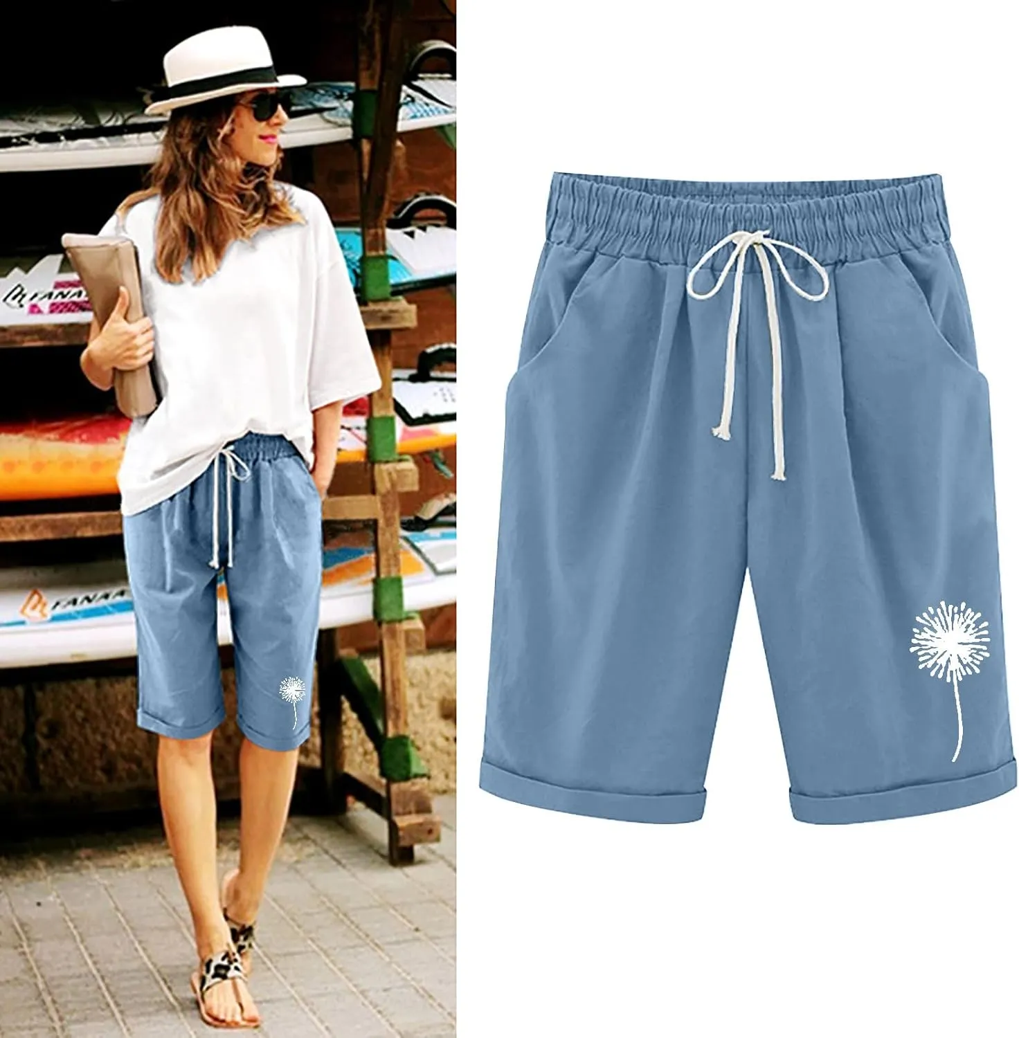 LCMTWX Shorts for Women Casual Pants High-Waist Sports Loose Shorts Casual Fashion Pants Shorts for Women Denim Shorts