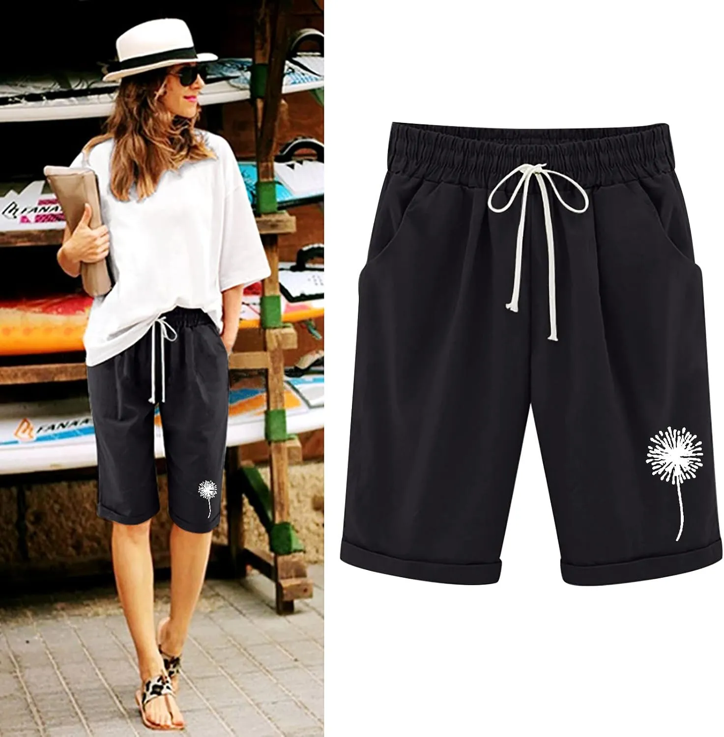LCMTWX Shorts for Women Casual Pants High-Waist Sports Loose Shorts Casual Fashion Pants Shorts for Women Denim Shorts