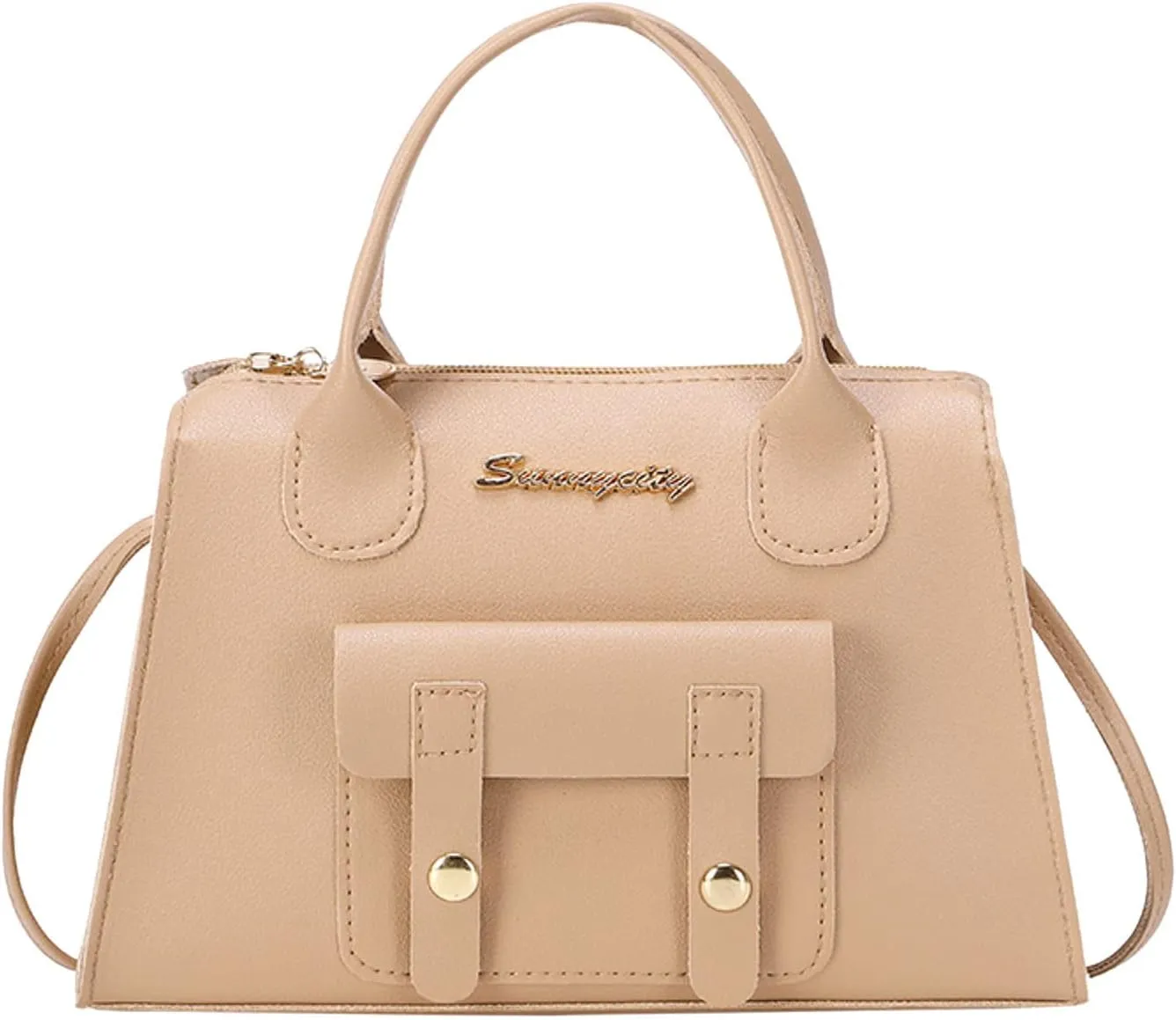 Leather Crossbody Bags for Women Women's Crescent Shoulder Bags with Adjustable Strap Lightweight Carry on Bag(Beige)