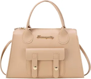 Leather Crossbody Bags for Women Women's Crescent Shoulder Bags with Adjustable Strap Lightweight Carry on Bag(Beige)