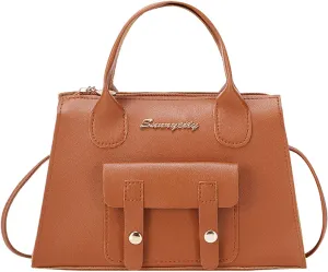 Leather Crossbody Bags for Women Women's Crescent Shoulder Bags with Adjustable Strap Lightweight Carry on Bag(Brown)