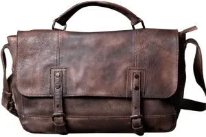 Leather Handmade Messenger Bags Men's Bag Business Travel Briefcase For Computer Office Work