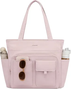 LOVEVOOK Tote Bag For Women,Water Resistant Work Tote Bags For Women With 14 Exterior & Interior Pockets,Top Zipper Closure