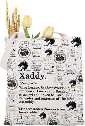 MAOFAED Fantasy Book Reader Gift, Violent Little Thing Tote Bag, Romantasy Book Gift, Bookish Merchandise