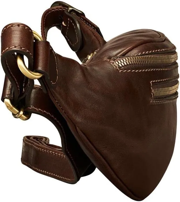Maxwell Scott - Mens Womens Luxury Leather Fanny Pack Belt Bag - Handmade from Premium Italian Hides -The Centolla Dark Brown