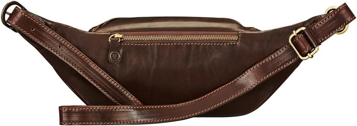 Maxwell Scott - Mens Womens Luxury Leather Fanny Pack Belt Bag - Handmade from Premium Italian Hides -The Centolla Dark Brown