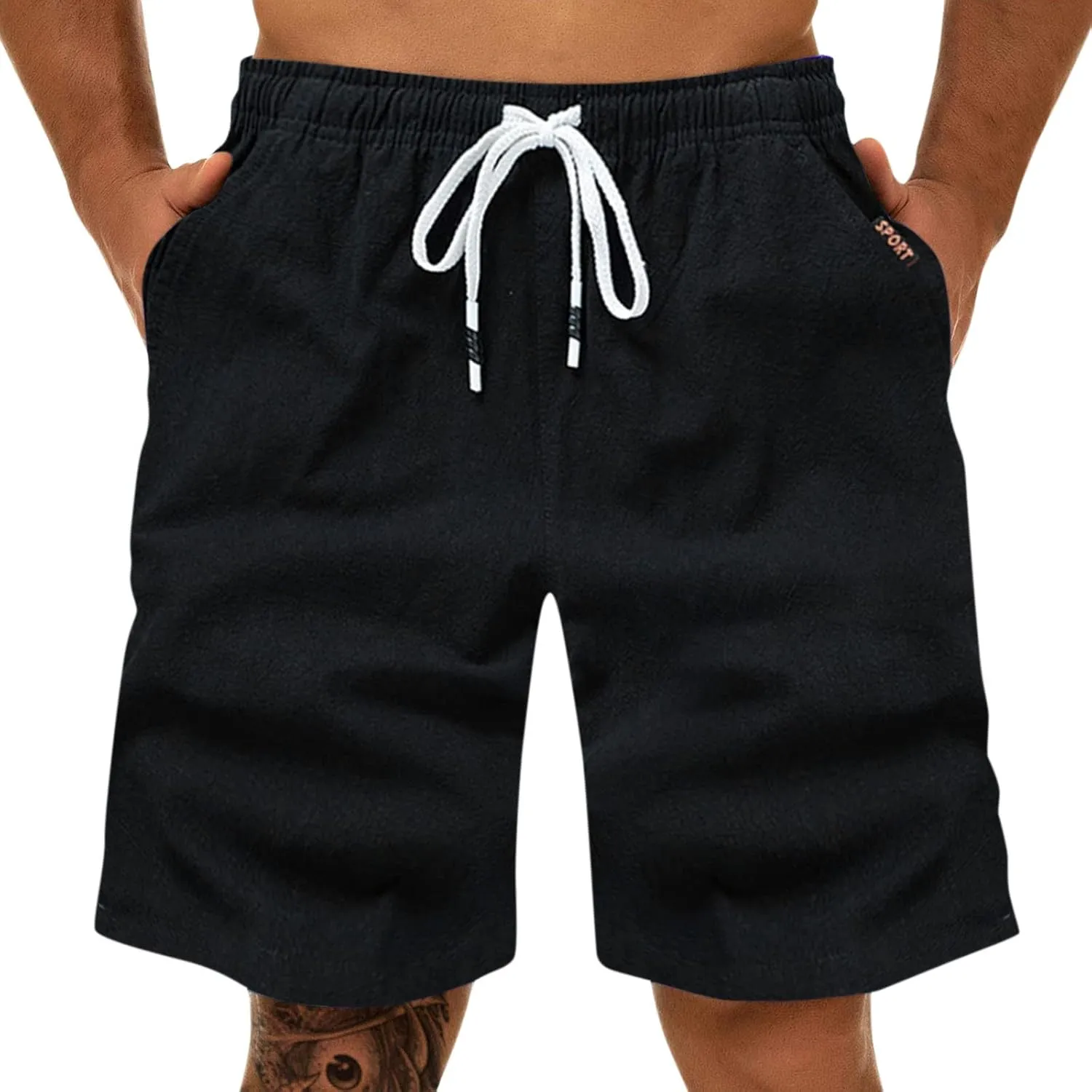 Men Beach Shorts Casual Fitness Pockets Bodybuilding Cotton Mens Shorts Men's pants Nylon Shorts Men Red Shorts Ten