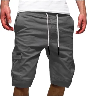 Mens Casual Cargo Shorts - 2025 Drawstring Stretch Summer Beach Shorts Chino Shorts Outdoor Hiking Shorts with 6 Pockets