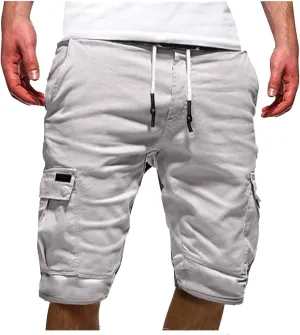 Men's Casual Cargo Shorts Classic Fit Athletic Shorts Cotton Cargo Shorts for Men Summer Beach Shorts with 4 Pockets