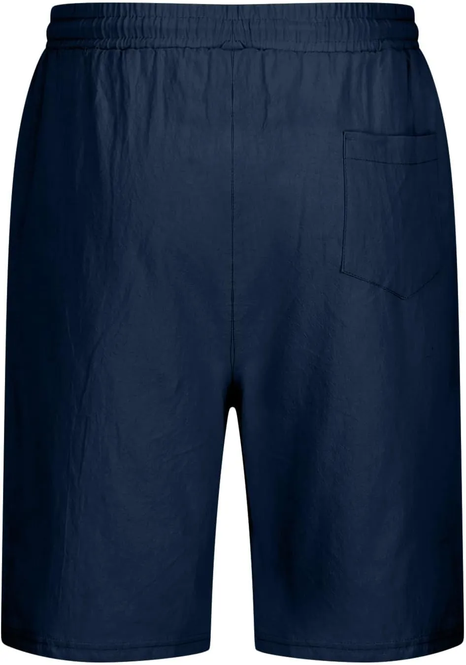 Men's Casual Cotton Linen Shorts 2024 11 Inch Inseam Shorts Summer Beach Shorts Drawstring Stretch Elastic Waistband Shorts